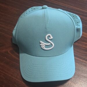 Womens Swannys Golf Teal Cap with Swan Logo